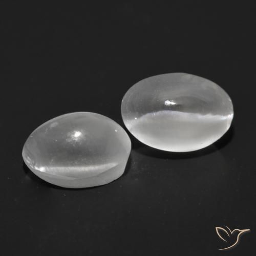 Gemas de Silimanita Ojo de Gato Gris muy claro natural de 2.52 ct, Ovalada, Transparente