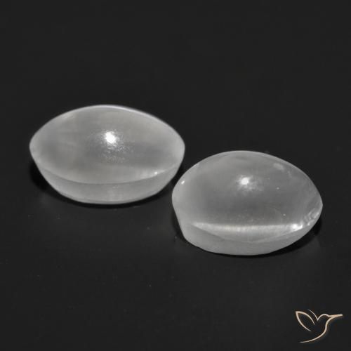 Gemas de Silimanita Ojo de Gato Gris muy claro natural de 2.52 ct, Ovalada, Transparente