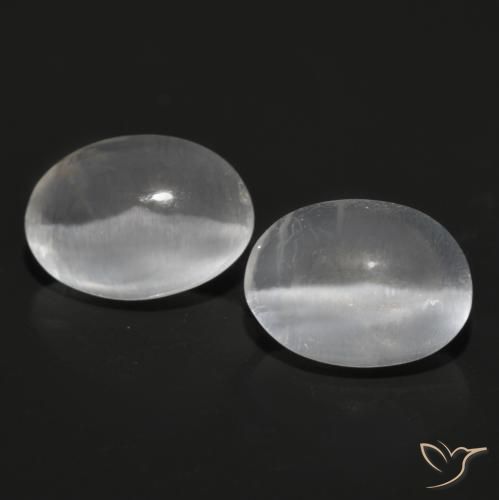 2.28ctw Natural Gris muy claro Silimanita Ojo de Gato, Ovalada, Transparente