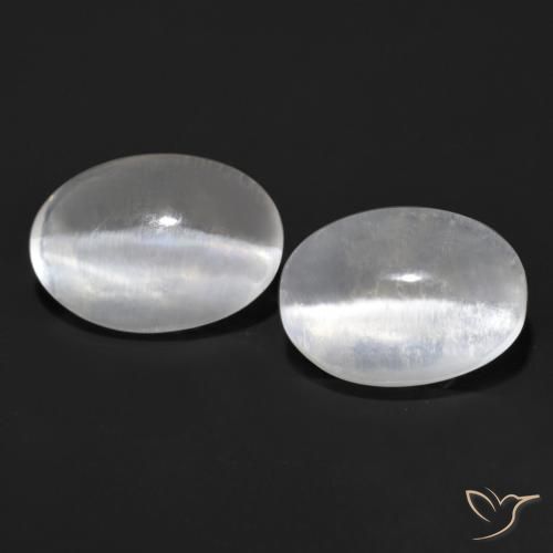 2.27ctw Natural Gris muy claro Silimanita Ojo de Gato, Ovalada, Transparente