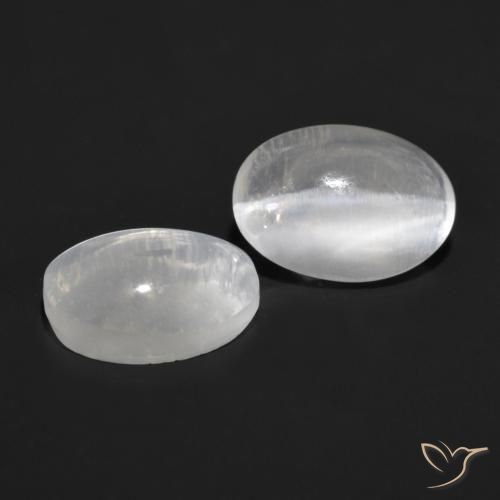 Gemas de Silimanita Ojo de Gato Gris muy claro natural de 2.27 ct, Ovalada, Transparente