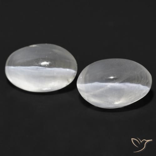 2.16ctw Natural Gris muy claro Silimanita Ojo de Gato, Ovalada, Transparente