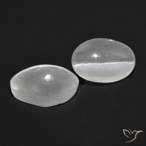 Gemas de Silimanita Ojo de Gato Gris muy claro natural de 2.16 ct, Ovalada, Transparente