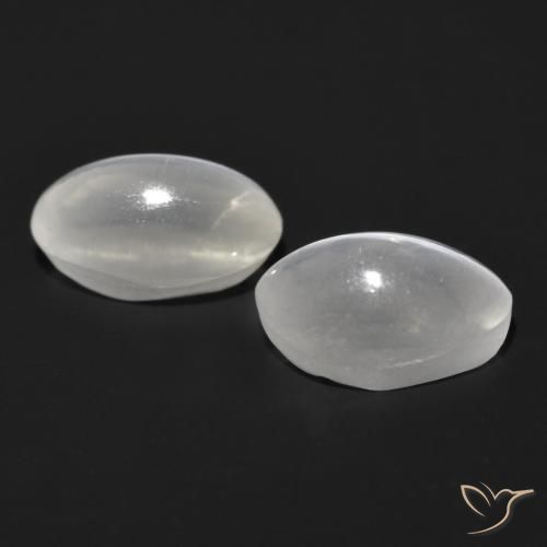 Gemas de Silimanita Ojo de Gato Gris muy claro natural de 2.16 ct, Ovalada, Transparente
