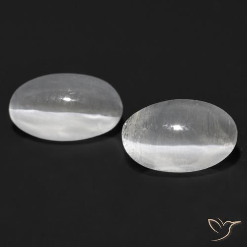 1.55ctw Natural Gris muy claro Silimanita Ojo de Gato, Ovalada, Transparente