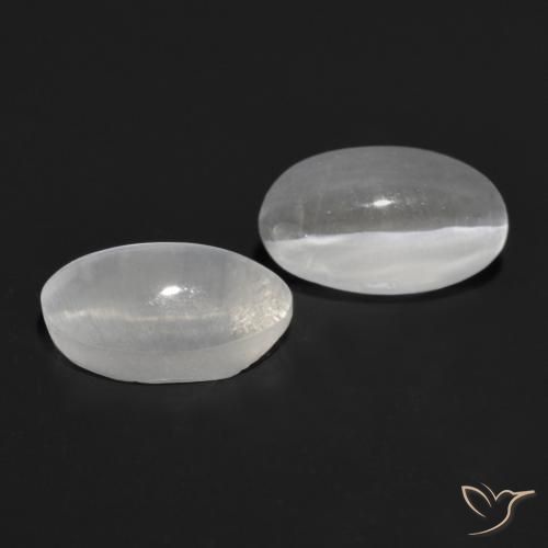 Gemas de Silimanita Ojo de Gato Gris muy claro natural de 1.55 ct, Ovalada, Transparente