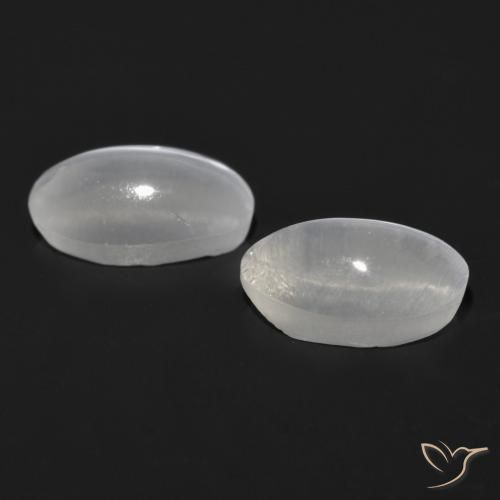 Gemas de Silimanita Ojo de Gato Gris muy claro natural de 1.55 ct, Ovalada, Transparente