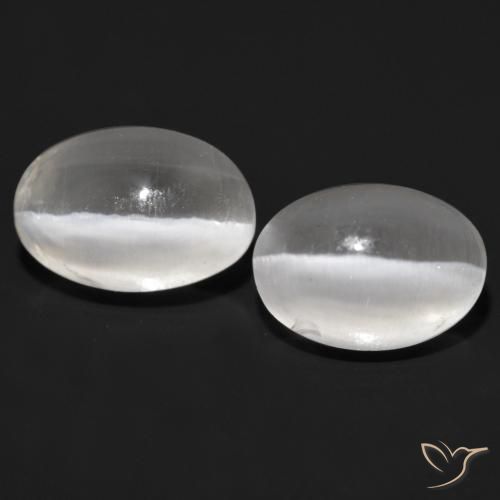 2.32ctw Natural Gris muy claro Silimanita Ojo de Gato, Ovalada, Transparente