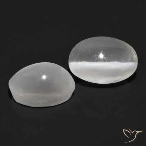 Gemas de Silimanita Ojo de Gato Gris muy claro natural de 2.32 ct, Ovalada, Transparente