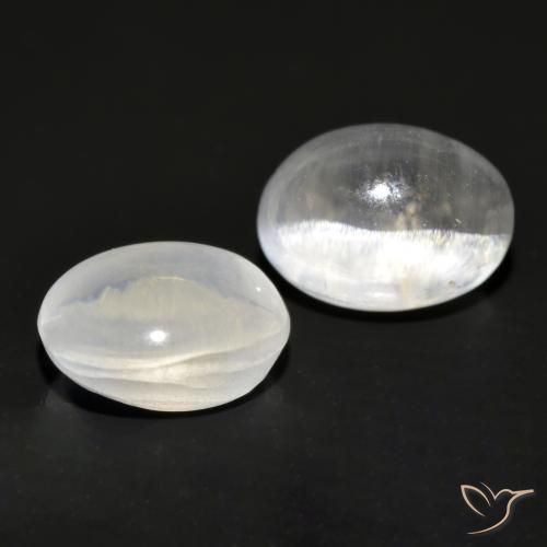Gemas de Silimanita Ojo de Gato Gris muy claro natural de 2.29 ct, Ovalada, Transparente