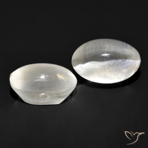 Gemas de Silimanita Ojo de Gato Gris muy claro natural de 2.53 ct, Ovalada, Transparente