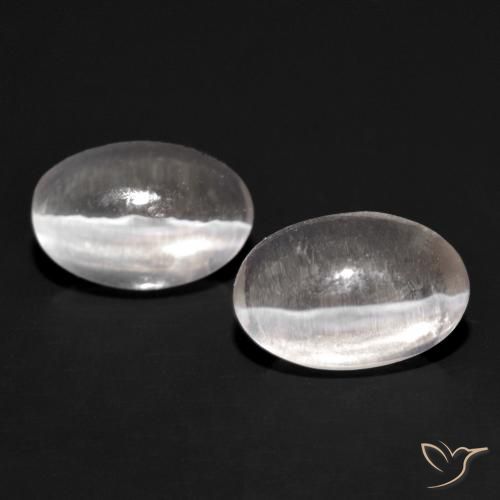 1.92ctw Natural Gris muy claro Silimanita Ojo de Gato, Ovalada, Transparente