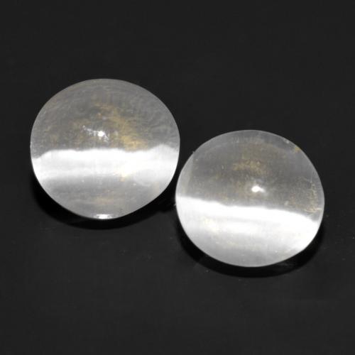 Gemas de Silimanita Ojo de Gato Gris muy claro natural de 1.68 ct, Corte Redondo, Transparente