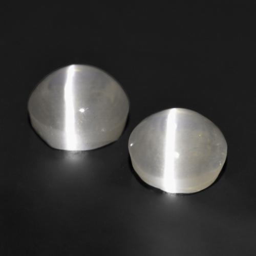 Gemas de Silimanita Ojo de Gato Gris muy claro natural de 1.68 ct, Corte Redondo, Transparente