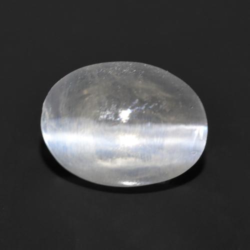 Silimanita Ojo de Gato Blanco natural de 1.35 ct, Corte Óvalo, Transparente