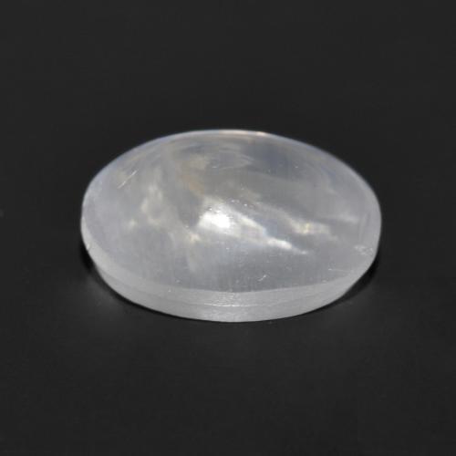 Silimanita Ojo de Gato Blanco natural de 1.35 ct, Corte Óvalo, Transparente