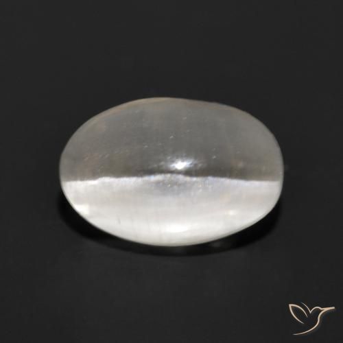Silimanita Ojo de Gato Gris muy claro natural de 1.14 ct, Ovalada, Translúcido