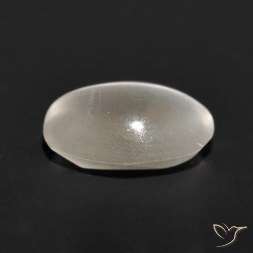 Silimanita Ojo de Gato Gris muy claro natural de 1.11 ct, Ovalada, Translúcido