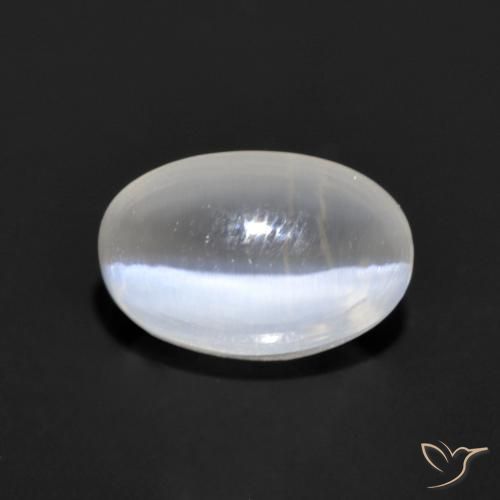 Silimanita Ojo de Gato Gris muy claro natural de 1.38 ct, Ovalada, Transparente