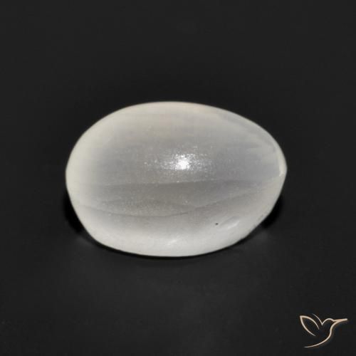 Silimanita Ojo de Gato Gris muy claro natural de 1.38 ct, Ovalada, Transparente