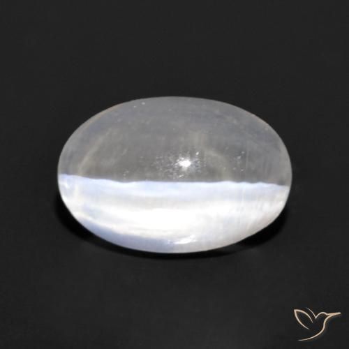 Silimanita Ojo de Gato Gris muy claro natural de 1.14 ct, Ovalada, Transparente