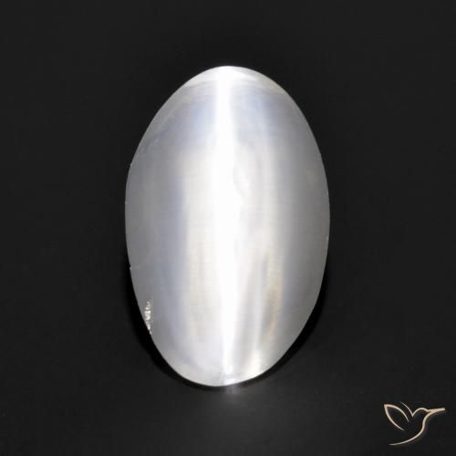 Silimanita Ojo de Gato Gris muy claro natural de 1.19 ct, Ovalada, Transparente