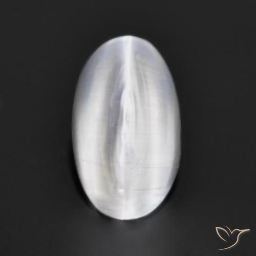 Silimanita Ojo de Gato Gris muy claro natural de 1.35 ct, Ovalada, Transparente