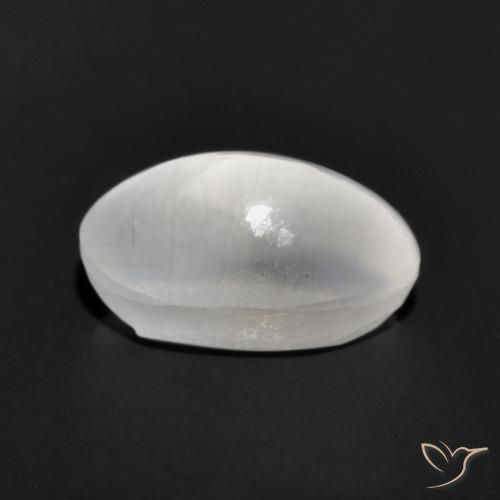 Silimanita Ojo de Gato Gris muy claro natural de 1.35 ct, Ovalada, Transparente