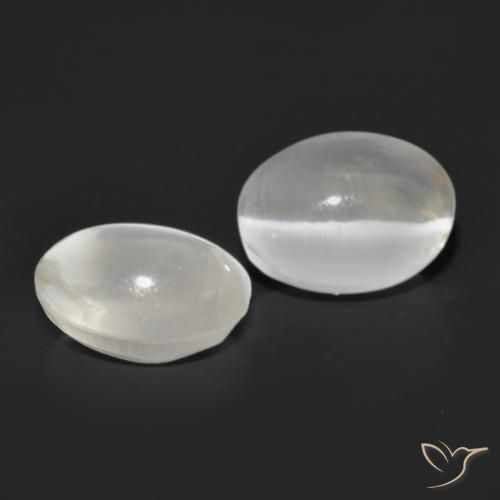 Gemas de Silimanita Ojo de Gato Gris muy claro natural de 2.69 ct, Ovalada, Transparente