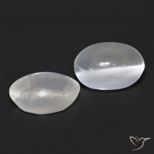 Gemas de Silimanita Ojo de Gato Blanco natural de 2.06 ct, Ovalada, Transparente