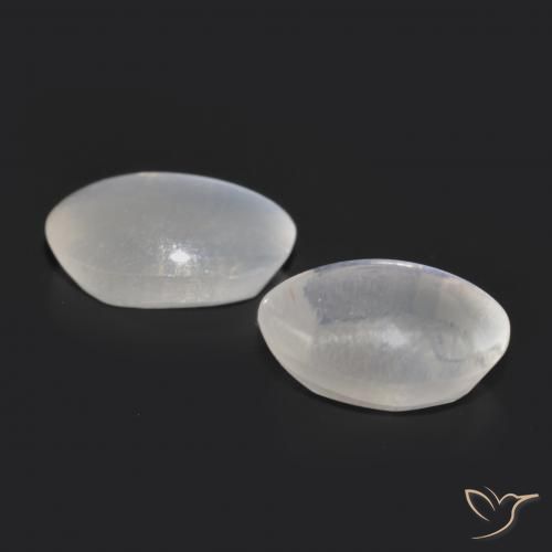 Gemas de Silimanita Ojo de Gato Blanco natural de 2.06 ct, Ovalada, Transparente