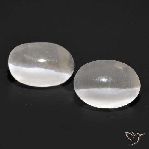 2.11ctw Natural Blanco Silimanita Ojo de Gato, Ovalada, Transparente