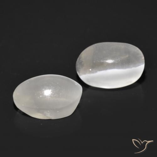 Gemas de Silimanita Ojo de Gato Blanco natural de 2.11 ct, Ovalada, Transparente