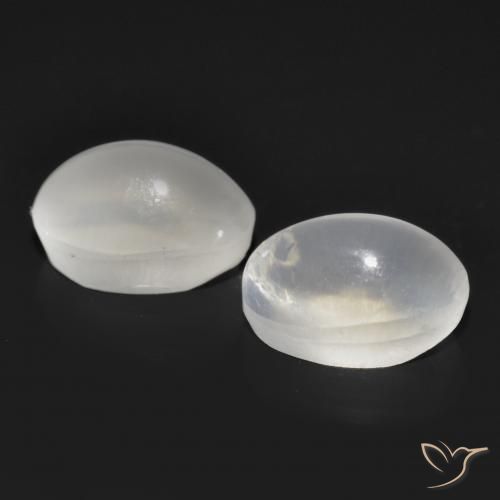 Gemas de Silimanita Ojo de Gato Blanco natural de 2.43 ct, Ovalada, Transparente