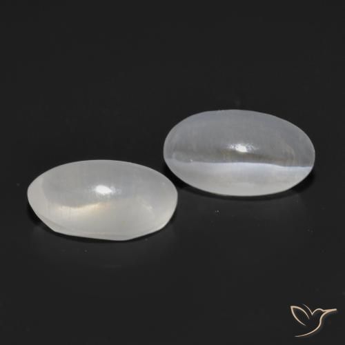 Gemas de Silimanita Ojo de Gato Blanco natural de 1.36 ct, Ovalada, Transparente