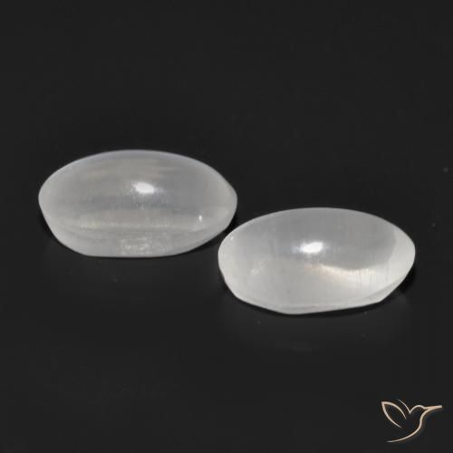 Gemas de Silimanita Ojo de Gato Blanco natural de 1.36 ct, Ovalada, Transparente