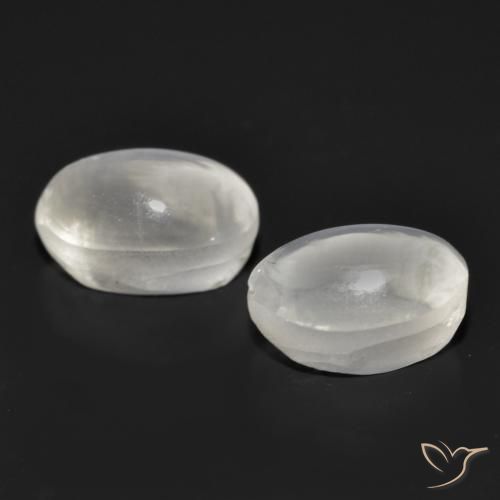Gemas de Silimanita Ojo de Gato Blanco natural de 2.32 ct, Ovalada, Transparente