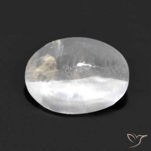 Silimanita Ojo de Gato Gris muy claro natural de 1.32 ct, Ovalada, Transparente