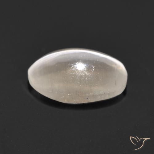 Silimanita Ojo de Gato Gris muy claro natural de 1.24 ct, Ovalada, Translúcido