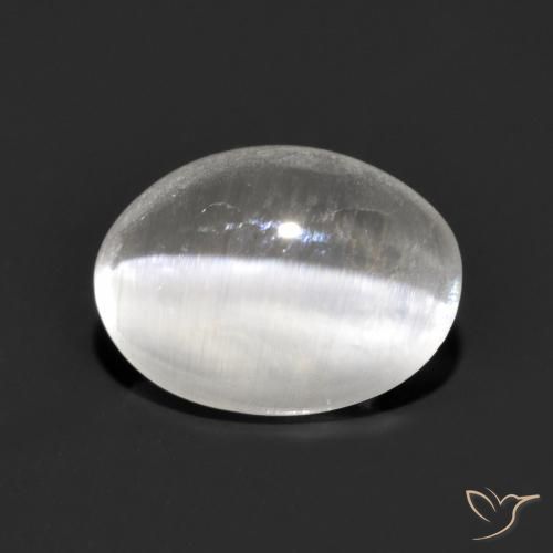 Silimanita Ojo de Gato Gris muy claro natural de 1.17 ct, Ovalada, Transparente