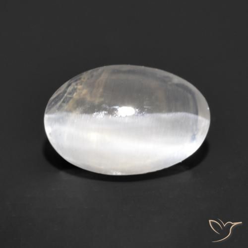 Silimanita Ojo de Gato Gris muy claro natural de 1.17 ct, Ovalada, Transparente