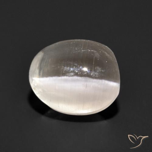 Silimanita Ojo de Gato Gris muy claro natural de 1.49 ct, Ovalada, Translúcido