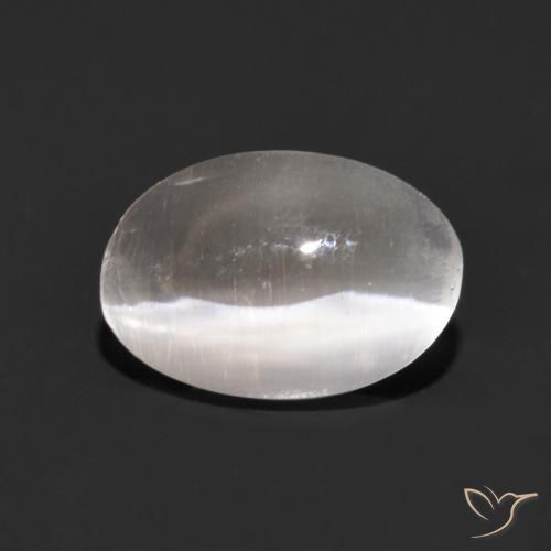 Silimanita Ojo de Gato Gris muy claro natural de 1.48 ct, Corte Óvalo, Transparente
