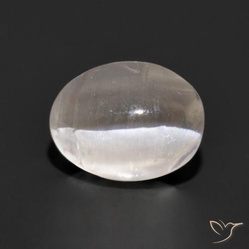 Silimanita Ojo de Gato Gris muy claro natural de 1.18 ct, Ovalada, Transparente