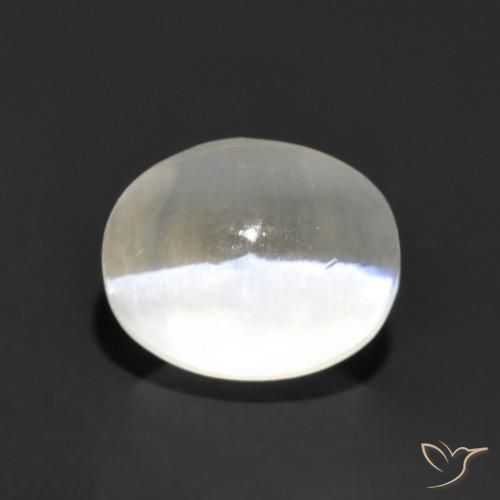 Silimanita Ojo de Gato Gris muy claro natural de 0.96 ct, Ovalada, Transparente