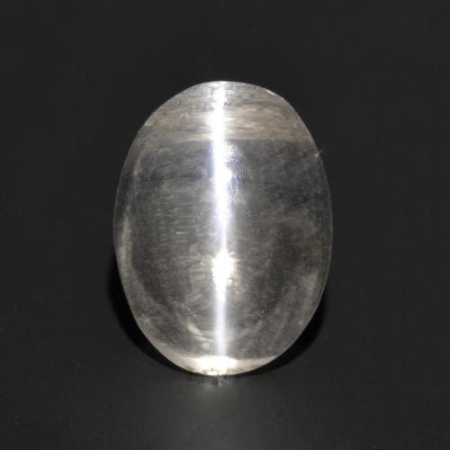 Silimanita Ojo de Gato Gris muy claro natural de 1.03 ct, Corte Óvalo, Transparente