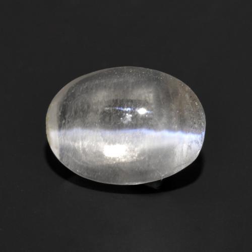 Silimanita Ojo de Gato Gris muy claro natural de 1.03 ct, Corte Óvalo, Transparente