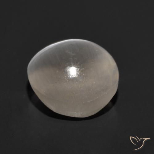Silimanita Ojo de Gato Gris muy claro natural de 1.87 ct, Redondo, Translúcido