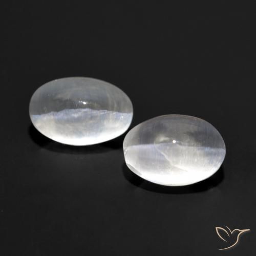 2.07ctw Natural Blanco claro Silimanita Ojo de Gato, Ovalada, Transparente