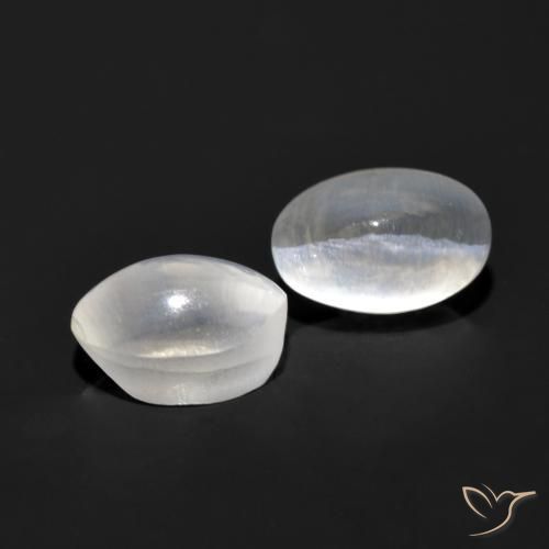 Gemas de Silimanita Ojo de Gato Blanco claro natural de 2.07 ct, Ovalada, Transparente